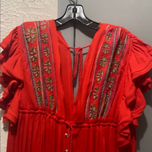 Free People Bali Will Wait For You Red MIDI - Picture 8 of 10